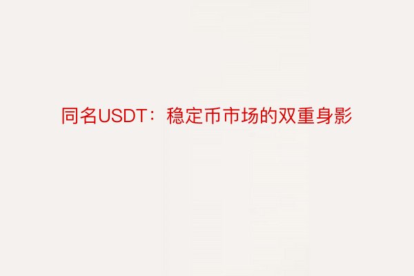 同名USDT：稳定币市场的双重身影